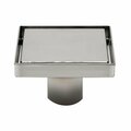 Kd Vestidor Modern Square Polished Stainless Steel Shower Drain with Solid Cover - 5 x 5 in. KD2749659